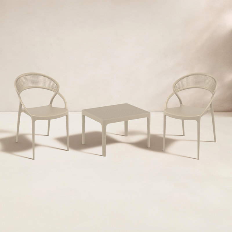 Farrah Sunset 2 Person Seating Set, Beige