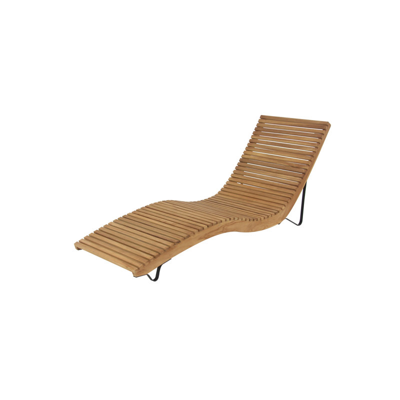 Chaise longue en teck Tricia
