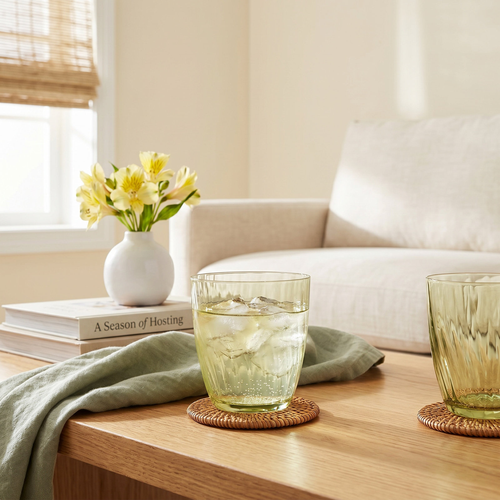 Sensa Drinking Glass, Bottle Green