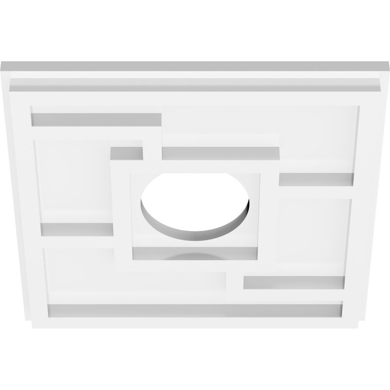 Knox Architectural Grade PVC Contemporary Ceiling Medallion, 1" H x 10" W x 10" D