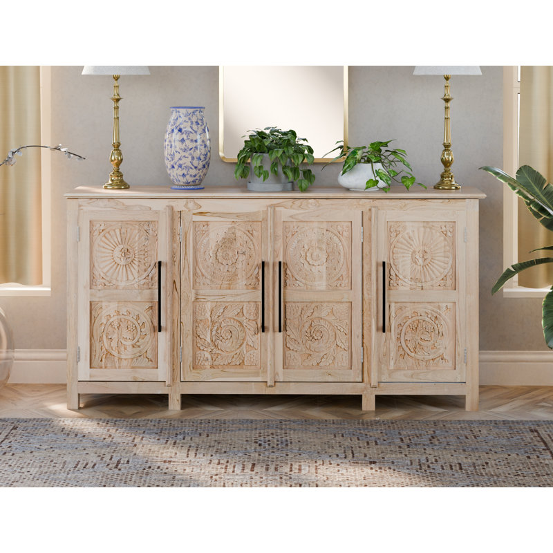 Berlene 4-door Carved Solid Wood Sideboard