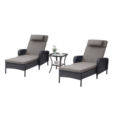 Dahlyla Outdoor All Weather Reclining Chaise Lounge Chair with Cushions by Red Barrel Studio