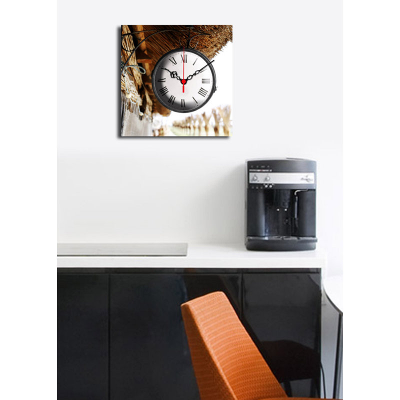 Horloge murale élégante en toile 11 po x 11 po | 100% toile de suède, cadre 100% bois (épaisseur: 1,2 po) | Parfait pour la décoration intérieure, le salon, le bureau, le style intemporel et la fonctionnalité