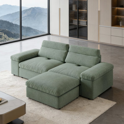 Down-filled Modular Sofa With Adjustable Recline Backrest