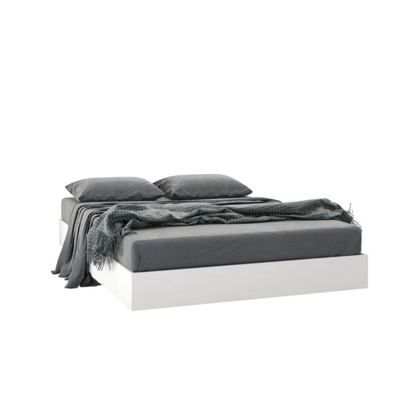 Aletse Platform Bed & Headboard, Queen, Gray/Black