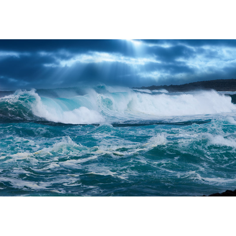 Ocean Waves - Photographie sur toile tendue, H 32 po x l 48 po