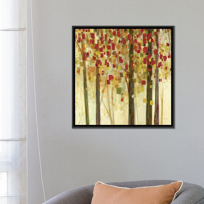 «Autumn Shimmer», impression sur toile, H 18 po x l 18 po x P 1,5 po, Toile avec cadre flottant noir, Pas de tapis
