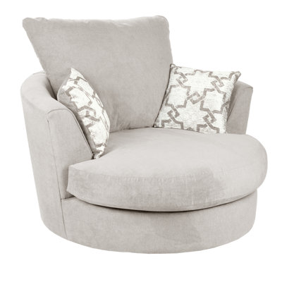 Arabella Upholstered Swivel Barrel Chair