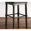 Tabouret à hauteur de comptoir, gris 2 - revêtu de tissu brun clair avec une tête de clou bronze, fait de bois d'hévéa massif et de contreplaqué, chic rustique, l 16 po x P 16 po H 23,69 po, assemblage requis 2 garniture cloutée, chic