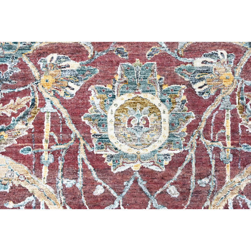 Handmade Wool Area Rug, Wine, Rectangle 10' x 14'