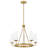 Selma Tall 5-Light Wagon Wheel Chandelier with Tapered Etched Opal Glass