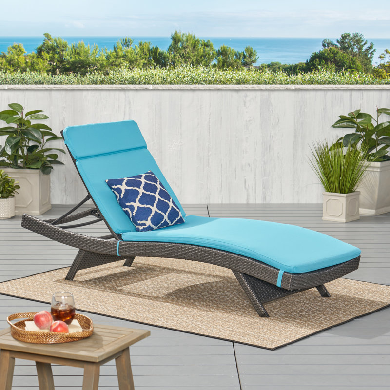 Ensemble de chaises longues inclinables 79,25 po avec coussin, Vert jungle, Brown, 2