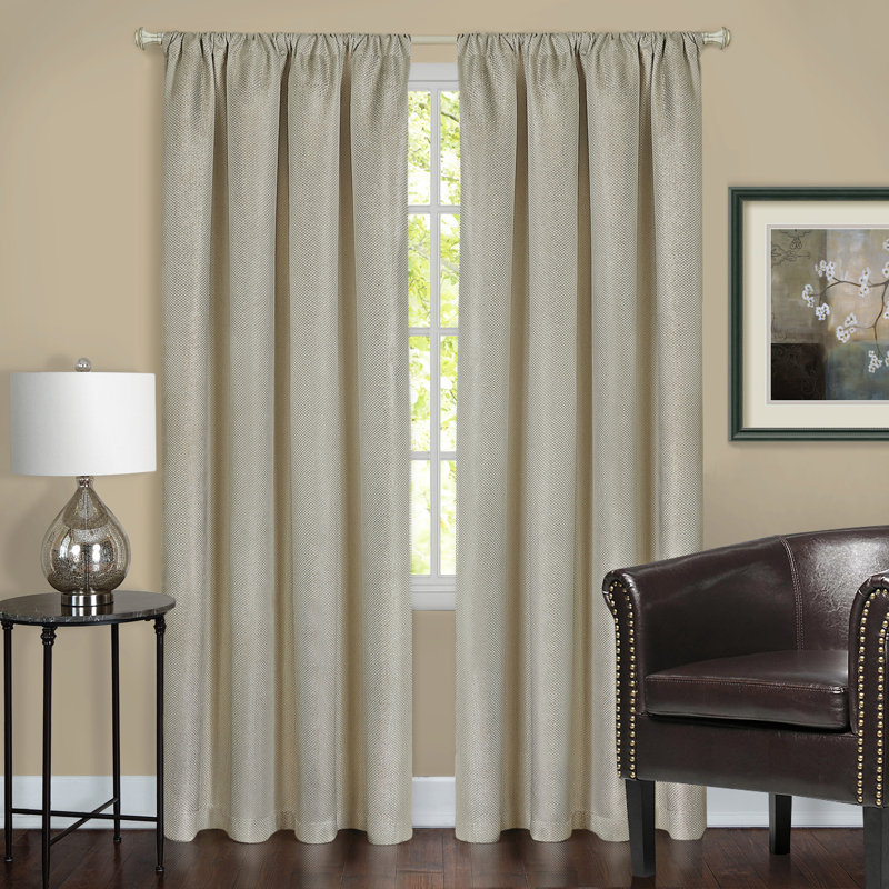 York Synthetic Blackout Curtain Single Panel, Tan, 52"W x 84"L