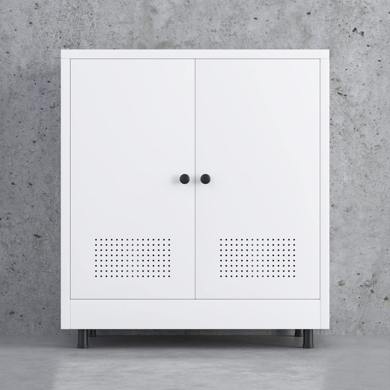 Betim Steel 2 -Door Accent Cabinet, White