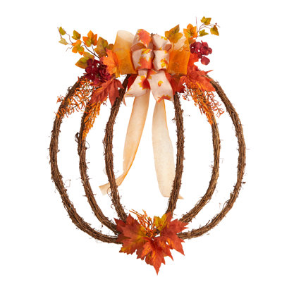 Faux Pumpkin & Gourds 26'' Wreath