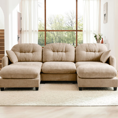 Chameau, 3 sièges, modulaire, plissé, éponge à haute résilience, combinaison de chenille flexible, coussins modulaires, design, espaces variés