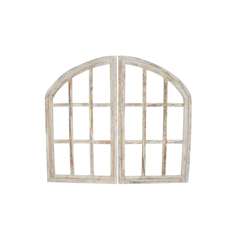 Handmade Farmhouse Buildings & Architecture Wall Decor on Solid Wood, Distressed Shabby White