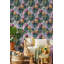 Papier peint tropical avec feuilles de fruits et feuilles décoratives-439393493