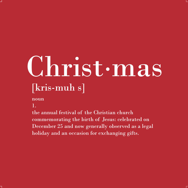 Christmas Definition - Wrapped Canvas Print, 51cm H x 51cm W x 3.8cm D
