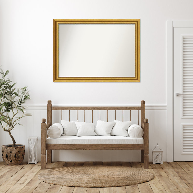 Miroir de salle de bain Jashawna, 37,75 po x 51,75 po, Doré