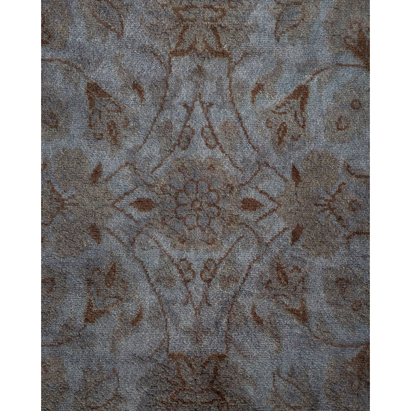 Tapis noué à la main unique en son genre Holsworth - gris