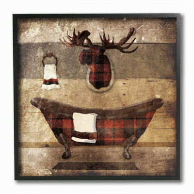 «Plaid Cabin Bathroom Country», peinture