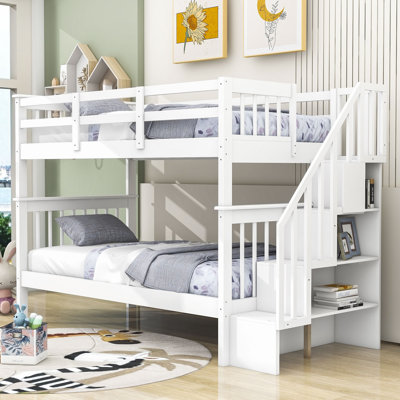Lit superposé simple en bois avec tablettes Olivarria Kids