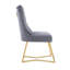 Ambra Modern Velvet Dining Chair With Gold Legs, Ring Handle & Tufted Back-228085621