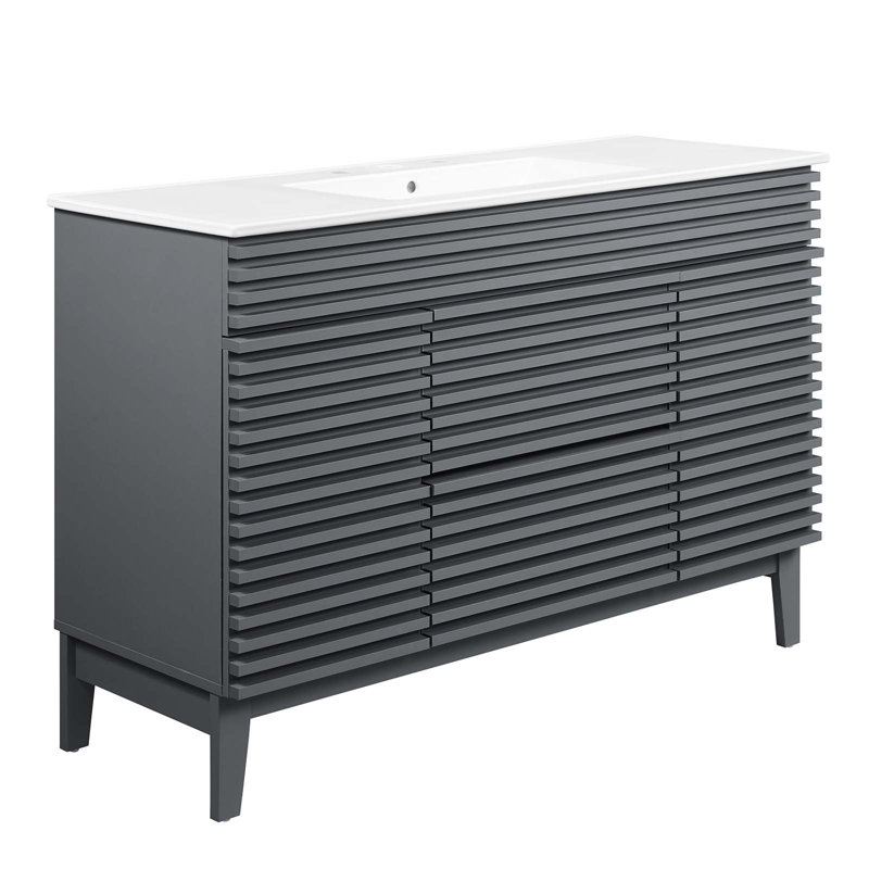 Render 48" Single Sink Bathroom Vanity, Gray