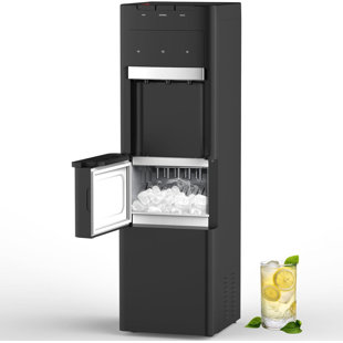 Ikt Hot And Cold Bottleless Water Cooler Dispenser With Ice Maker 27 Lbs Daily Capacity Child Safety Lock Black (no Filter)