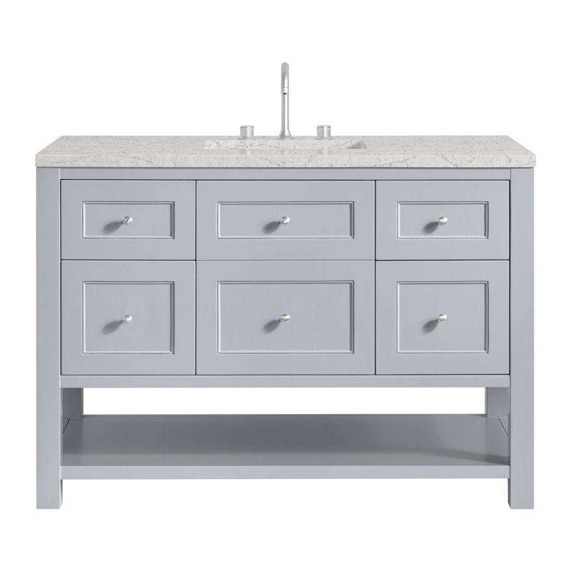 Breckenridge 48'' W Single Vanity, Eternal Jasmine Pearl, Serenity Blue, 8" Widespread