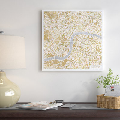 «Gilded London Map» par Laura Marshall, impression sur toile tendue