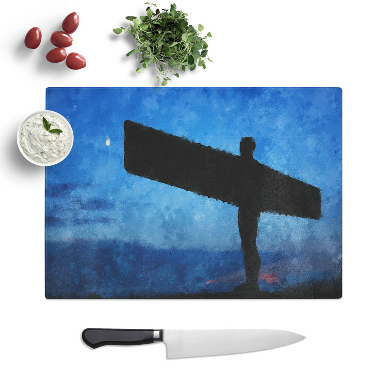Angel of the North in Newcastle Vol.1 Painting Chopping Board, 0.4cm H x 20cm W x 29cm L