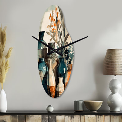 Vase en céramique verte et orange