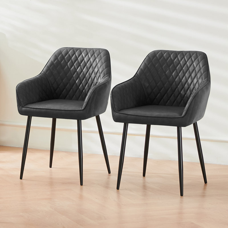 Seaham PU Armchair in Dark Grey, Grey