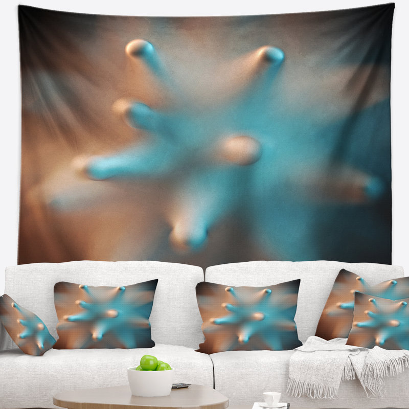 Tapisserie de texture prickly blue abstract, H 32 po x l 39 po