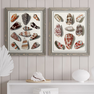Toile encadrée avec coquillages collectés - prêt à accrocher