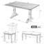 Ensemble de table de salle à manger 6 pièces avec banc et 4 chaises capitonnées capitonnées, mobilier de cuisine de ferme moderne avec garniture cloutée-133721320
