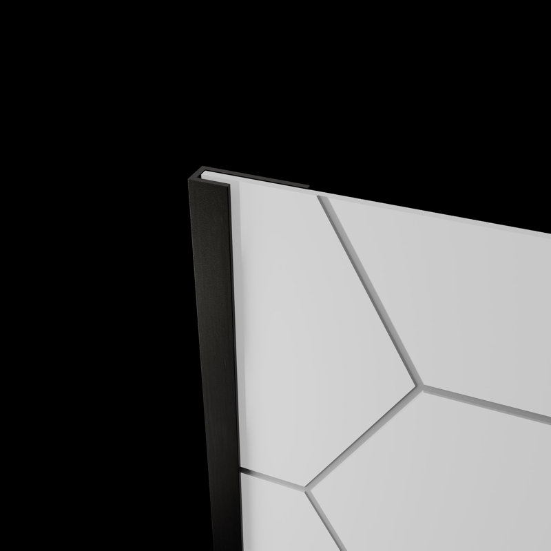 Flexstone Flexstyle 60"W X 36"D X 80"H White/Gray Hexagon Shower Wall Surround With Trim (3-Piece), Matte Black