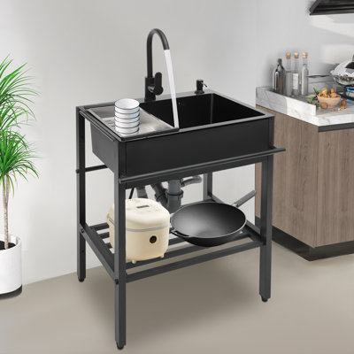 Freestanding Stainless Steel Sink With Faucet