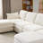 Plush Modular 4-Seater Cloud Sofa with 2 Footstools - Chenille Cushions & Throw Pillows, Space-Saving Sectional for Living Room & Apartments