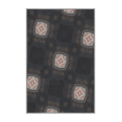 Tapis décoratif géométrique noir