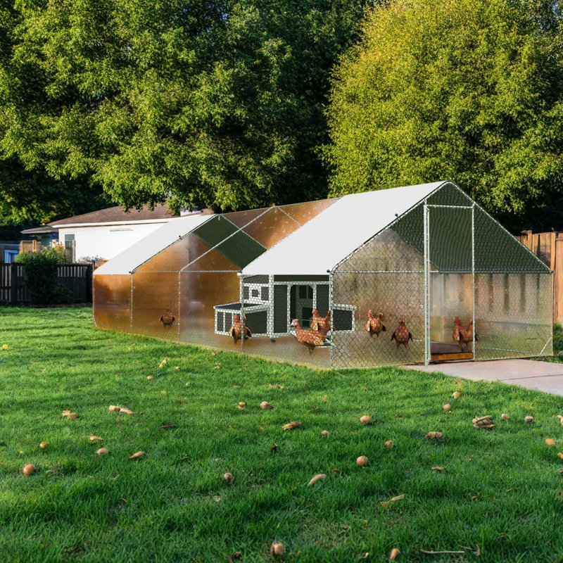 Mobile Chicken Coops, Spacious Wood Hen House with Nesting Box, Outdoor