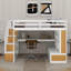 Lit mezzanine double avec bureau, tablettes et tiroirs-1062674547