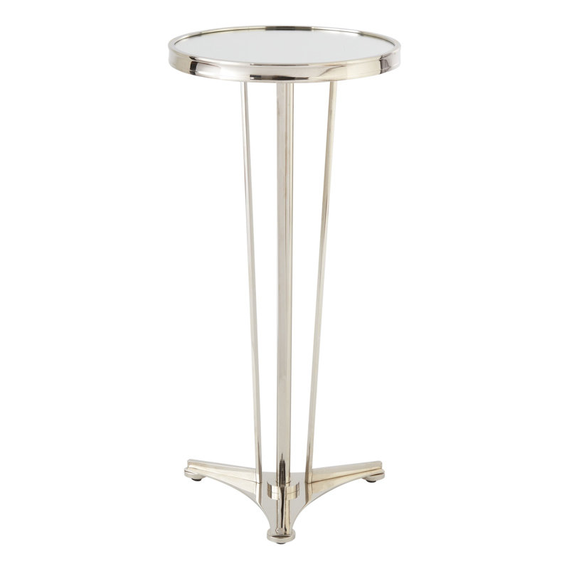 French Moderne Side Table, Nickel