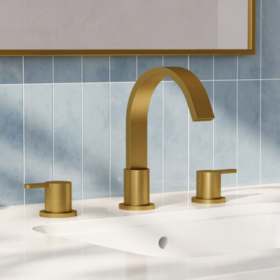 Widespread Bathroom Faucet 3 Hole, 2-handle Bathroom Sink Faucet with Drain Assembly