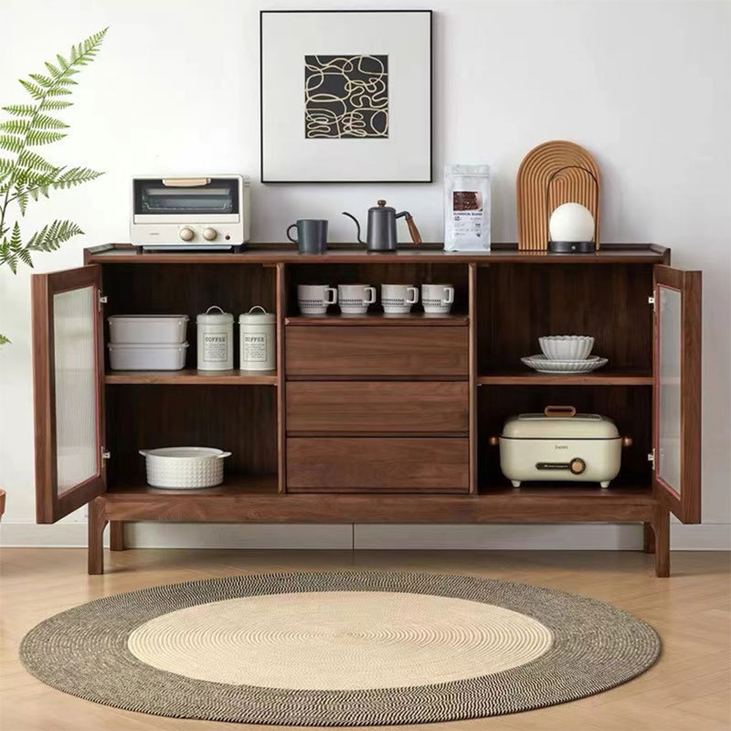 Modern Minimalist Walnut Display Case, 35.43" H x 62.99" W x 15.75" D
