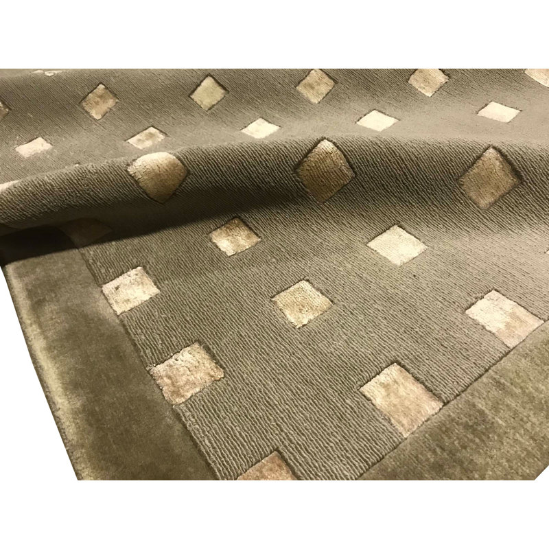 Tapis gris de haute qualité noué à la main
