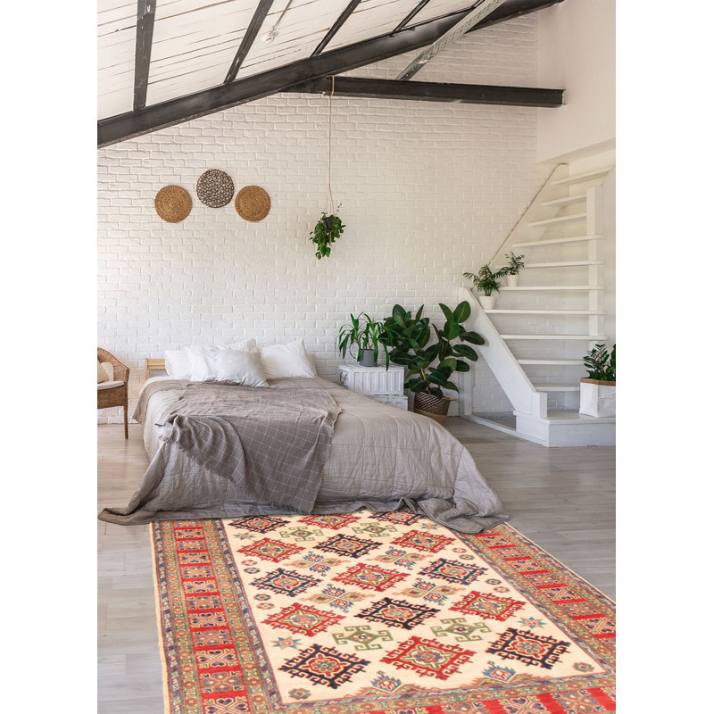 Tapis unique en laine noué à la main 6 pi 3 po x 8 pi 10 po nouvel âge Oier