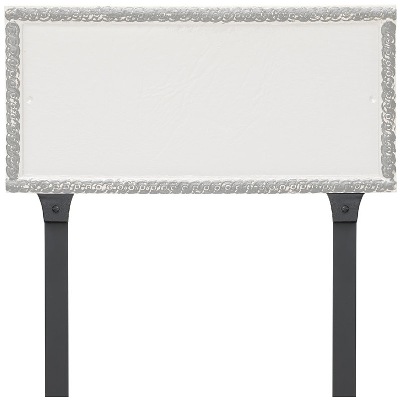 Plaque d'adresse rectangulaire Harrison, Oui, Blanc / argenté